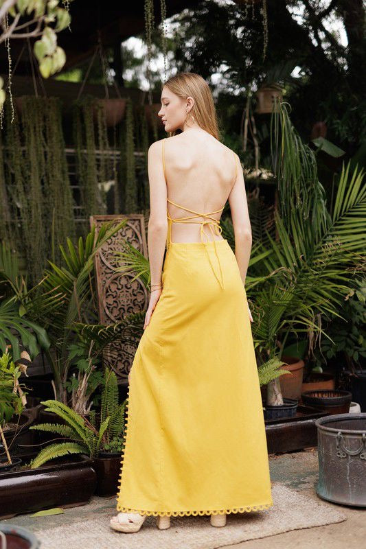 Yellow moon maxi dress