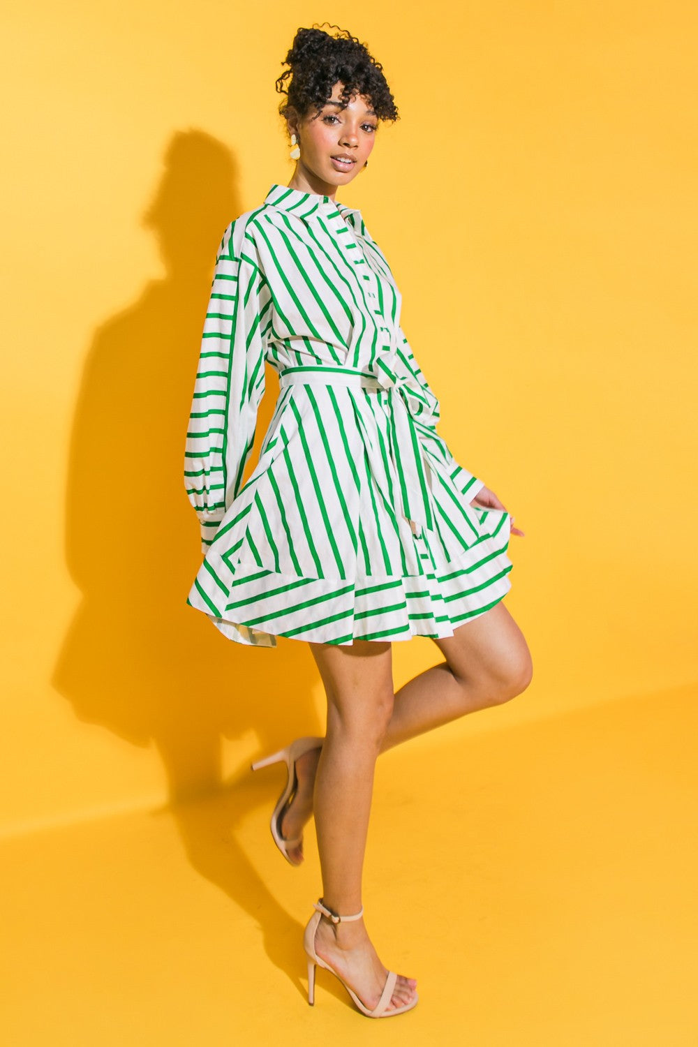 Calista-stripe mini dress