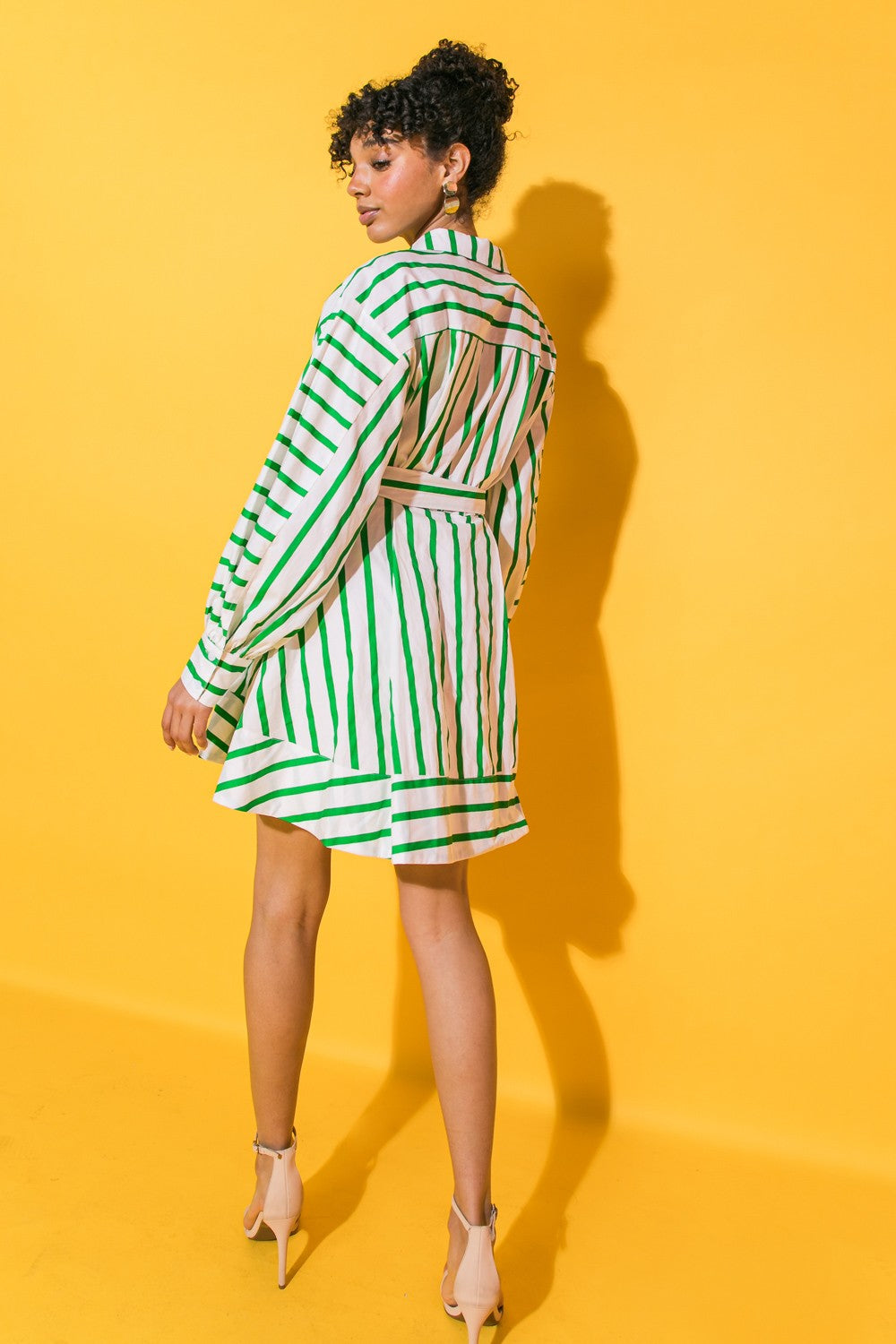 Calista-stripe mini dress